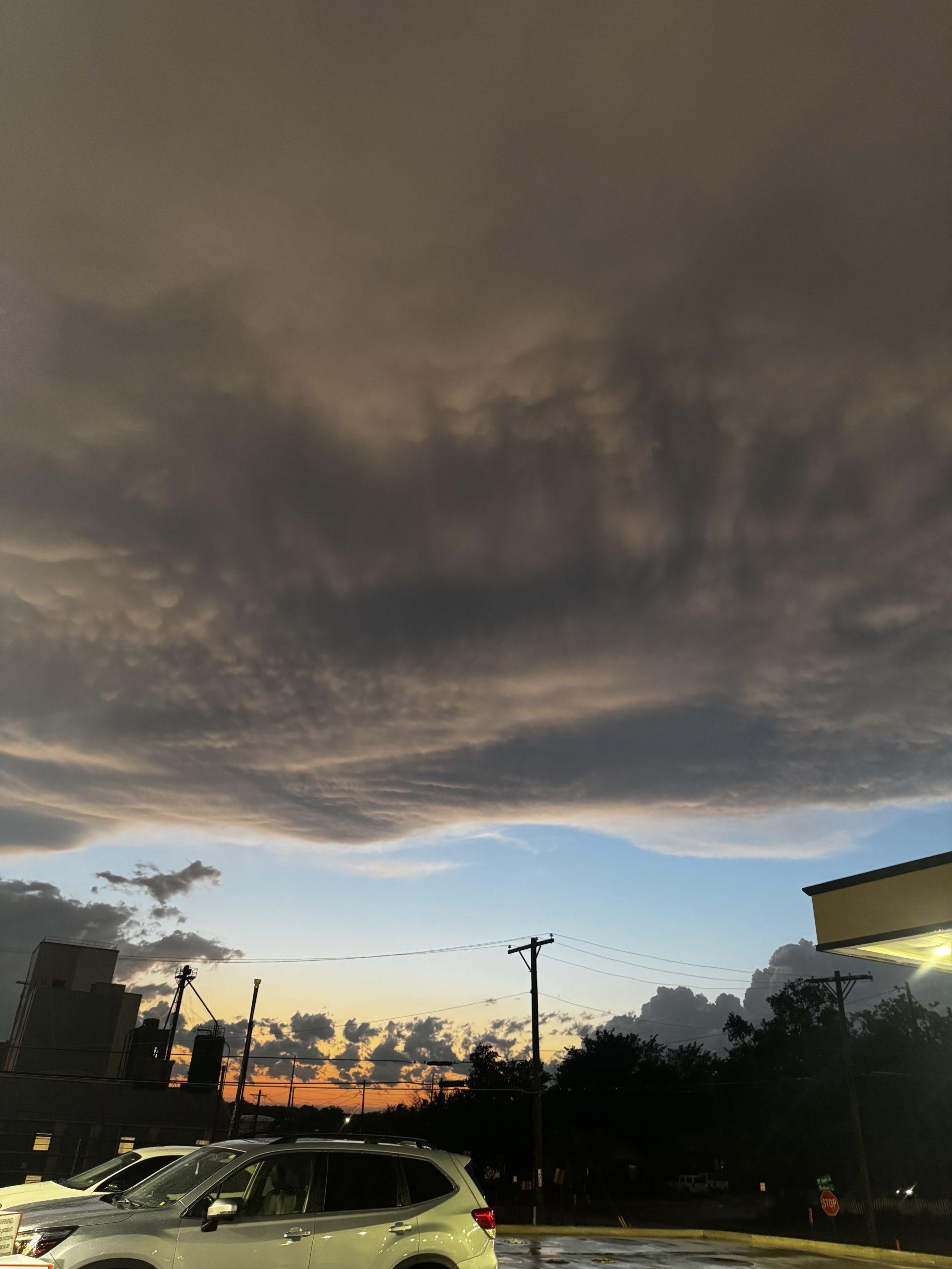 Shelf cloud at dusk